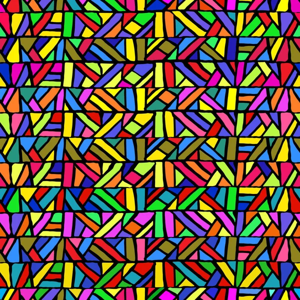 Бесшовный рисунок в стиле витража. Многоцветная геометрия — стоковый вектор