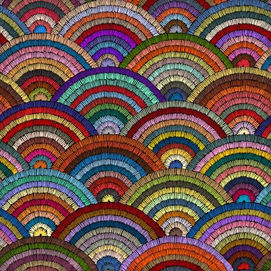 Dikişsiz desen işlemeli. Dalgalı bohem Yazdır. Patchwork orn