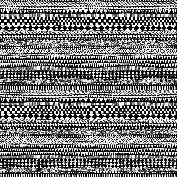Seamless ethnic and tribal pattern. Handmade. Horizontal stripes — Stock Vector