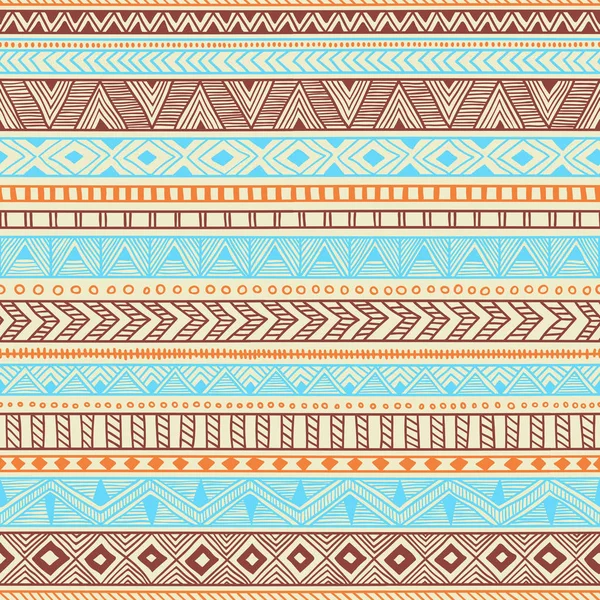 Seamless striped pattern. Handmade. Ethnic and tribal motifs. Pr — Stock Vector