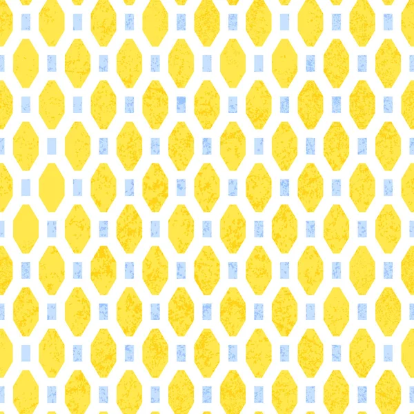 Kesintisiz geometrik desen. Sarı, limon, mavi ve beyaz renkler — Stok Vektör