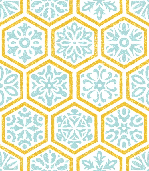 Azulejos de cerámica patrón sin costura. Adorno estilo patchwork. Conjunto de — Archivo Imágenes Vectoriales