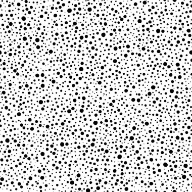 Siyah ve beyaz noktasız benekli desen. Rastgele mürekkep daire çizer