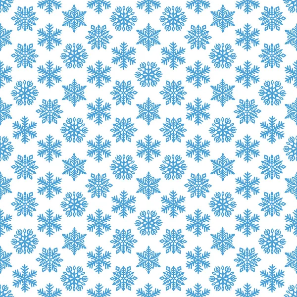 Νιφάδες χιονιού χωρίς ραφή χειμερινό μοτίβο. Εκτύπωση για ταπετσαρία νέου έτους — Διανυσματικό Αρχείο