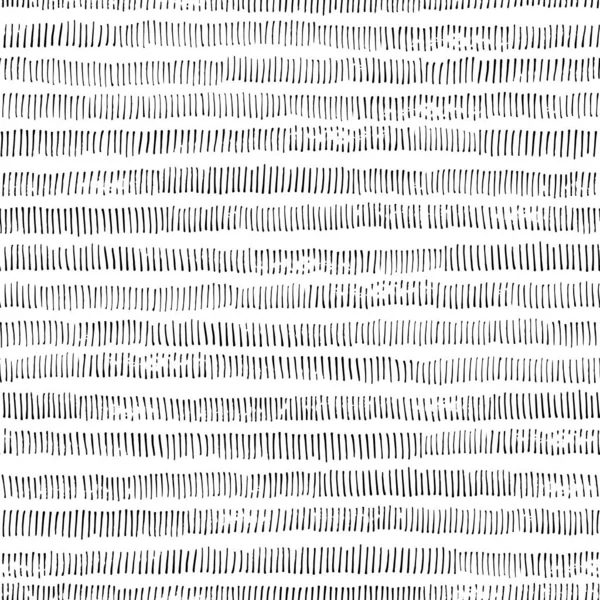 Einfaches schwarz-weiß gestreiftes Muster. Doodle-Druck. Vektorkrank — Stockvektor