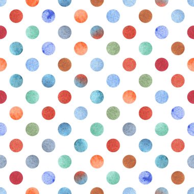 Puantiyeli dikişsiz suluboya desen. El yapımı. 