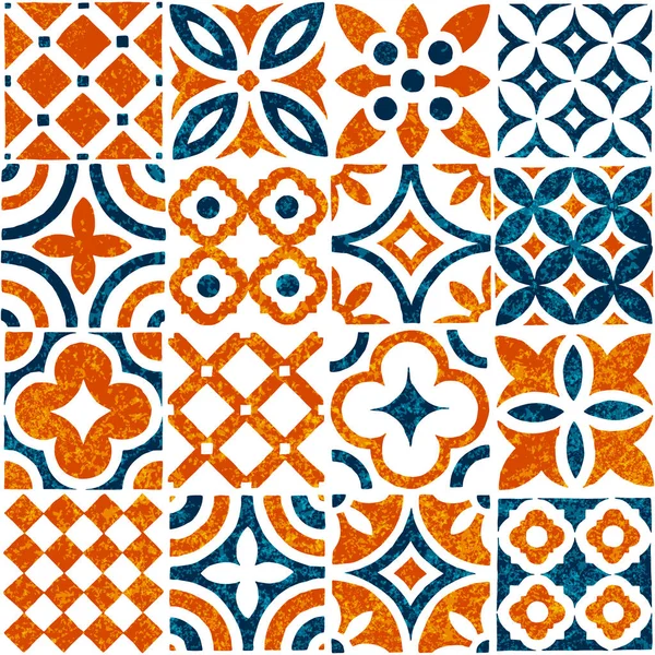 Yama tarzında pürüzsüz fayans süsü. Grunge dokusu. Yazdır