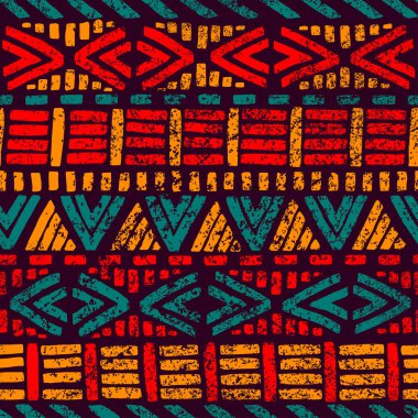 Seamless striped pattern. Grunge texture. Ethnic and tribal moti