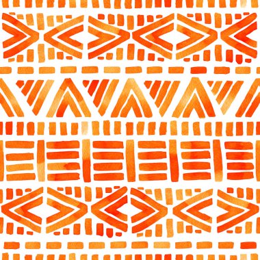 Kusursuz geometrik suluboya deseni. Etnik ve kabile motifleri.