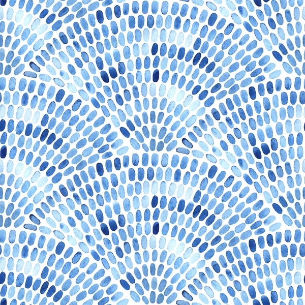 Padrão Sem Costura Aquarela Seigaha Impressão Azul Branca Para Têxteis — Vetor de Stock