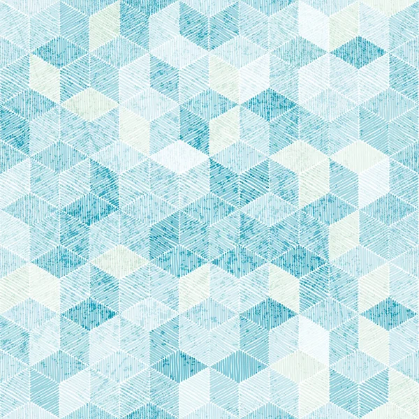 Gestickte Geometrische Nahtlose Muster Aquarelldruck Blau Weiße Boheme Patchwork Ornamente — Stockvektor