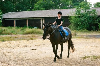 at sırtında çocuk. At Binme