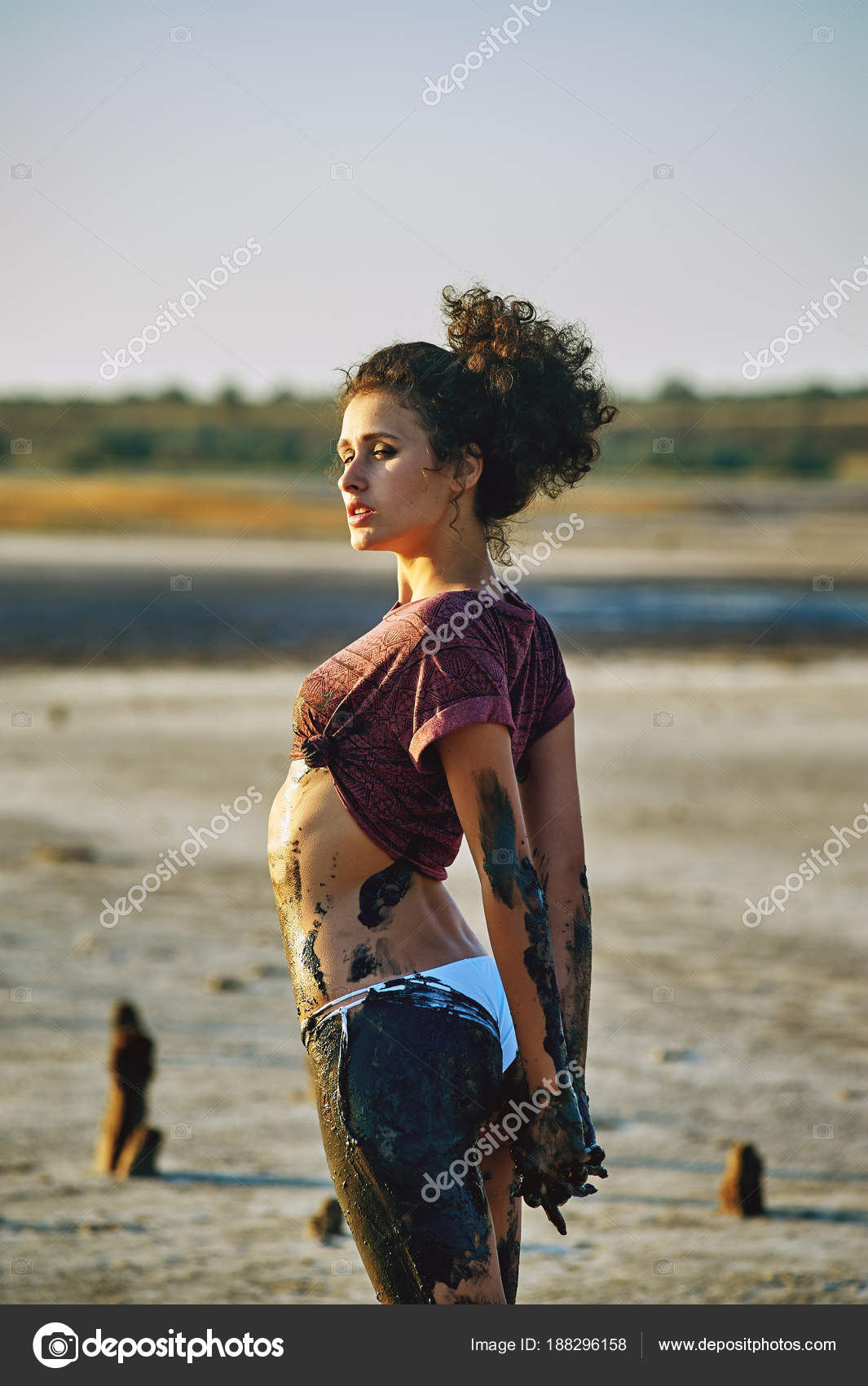 Girl Takes Mud Bath Beauty Treatments Spa Resort Stock Photo Image By C Fisher05 188296158