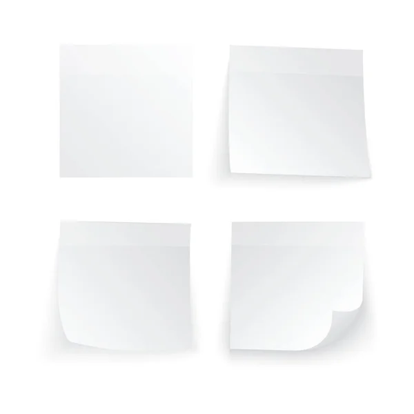 Moderne vectorillustratie van zwart-wit stick notitie instellen geïsoleerd op witte achtergrond — Stockvector