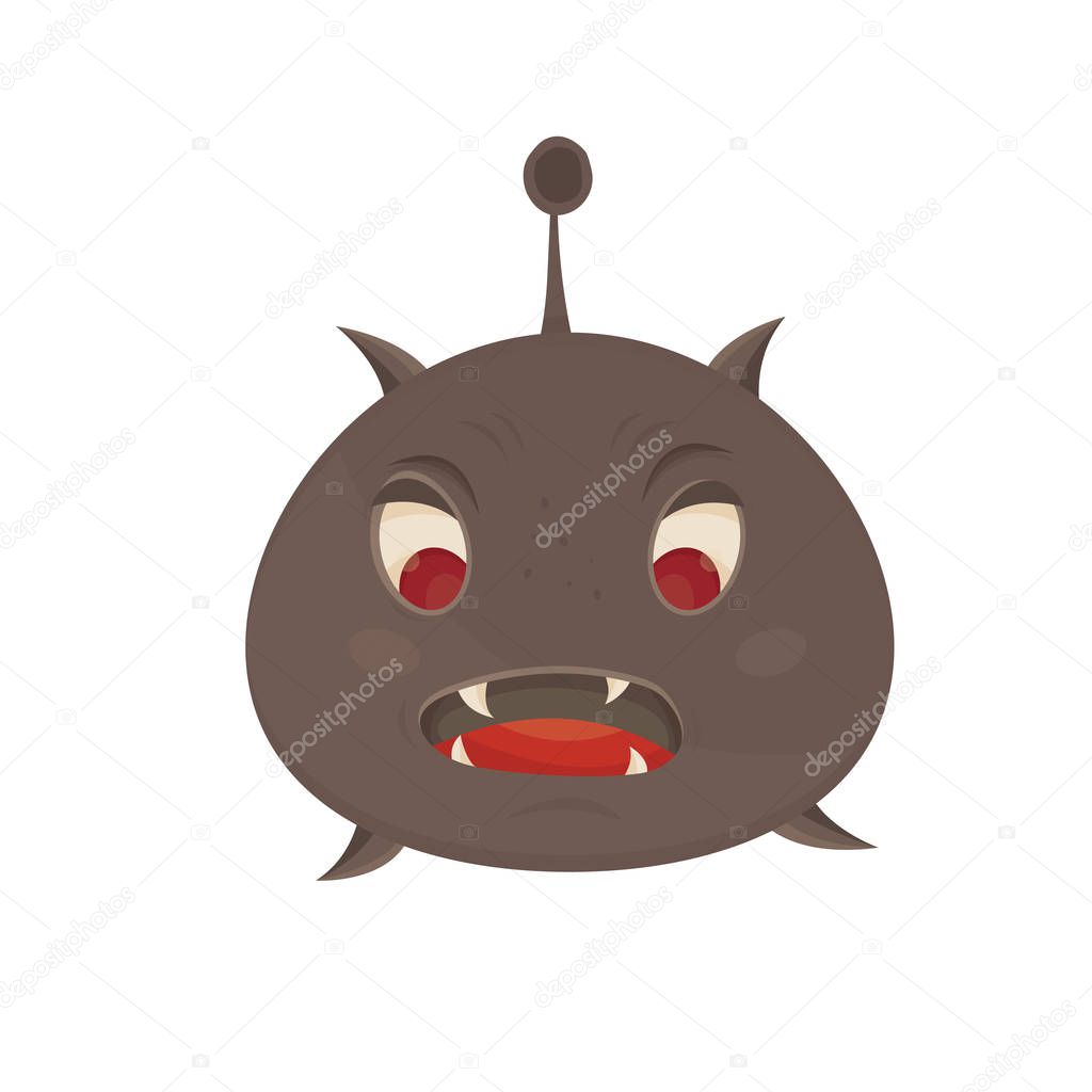 Modern vector illustration of cute virus. funny bacteria (germs) in flat cartoon style isolated on white background