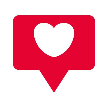 Kalp ikonunun vektör çizimi. Aşk sembolü. Kalp pankartı. Beyaz arkaplanda izole edilmiş