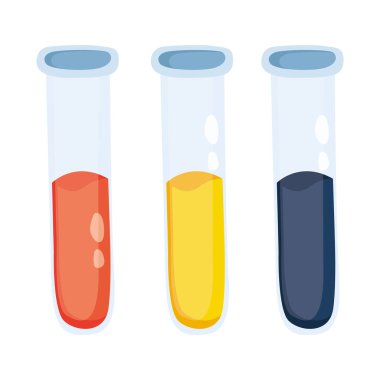 İçinde kan, idrar ve aşı olan bir tüp. Hastalık aşısı. Tıbbi laboratuvar aletleri. İçinde kan parçaları olan bir şişenin görüntüsü. Tüpte test edin. Beyaz arka planda izole edilmiş. Vektör