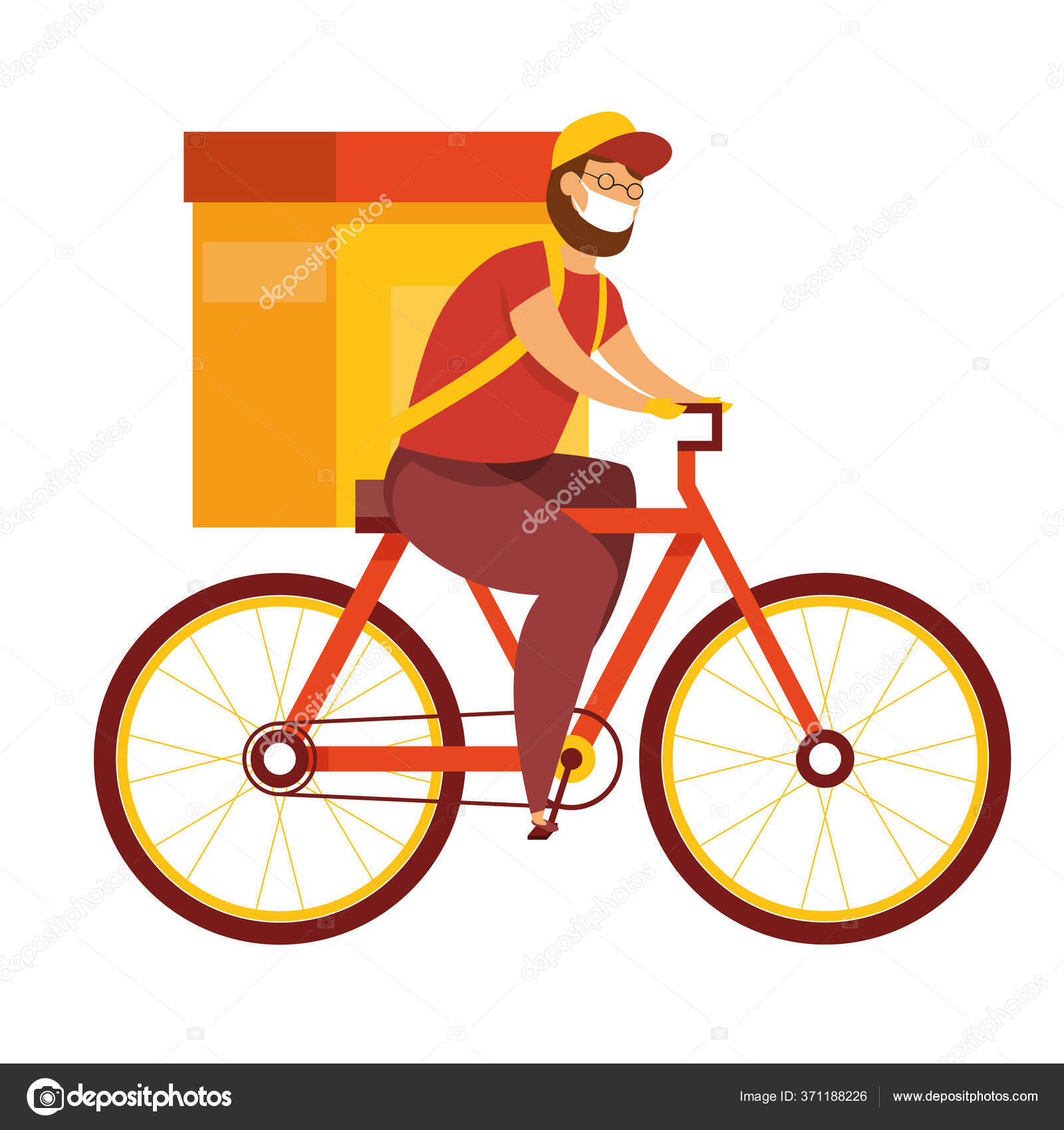 Vector of delivery service. courier on a bicycle. Online order tracking, at home and office. Online shopping. Remote payment. Food delivery man vector