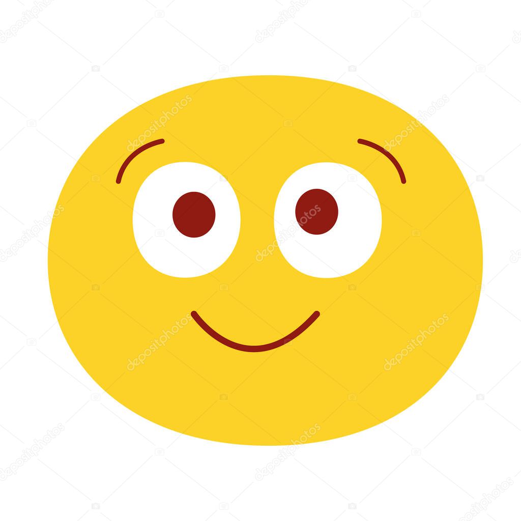 Smiling emoji vector illustration. Isolated on white background. Happy emotion face. Cute smiling face.