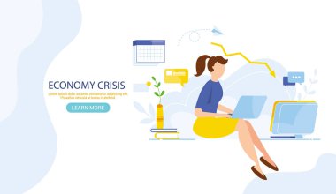 Dünya ekonomik krizi. Petrol fiyatları düşüyor. Ekonominin çöküşü. İflas. Down Arcks grafiği. Ekonomi borsası çöker. Para kaybetmenin ortasında depresyon İnternet site vektörü için web pankartı