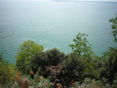 Güneş ışınları, turkuaz deniz suyu ve güzel kayalar..