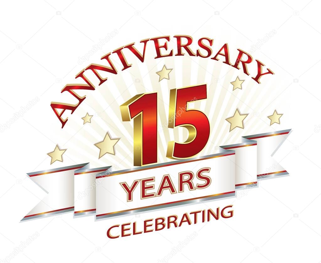 Hochzeitstag 15 Jahre — Stockvektor © seriga 144550617