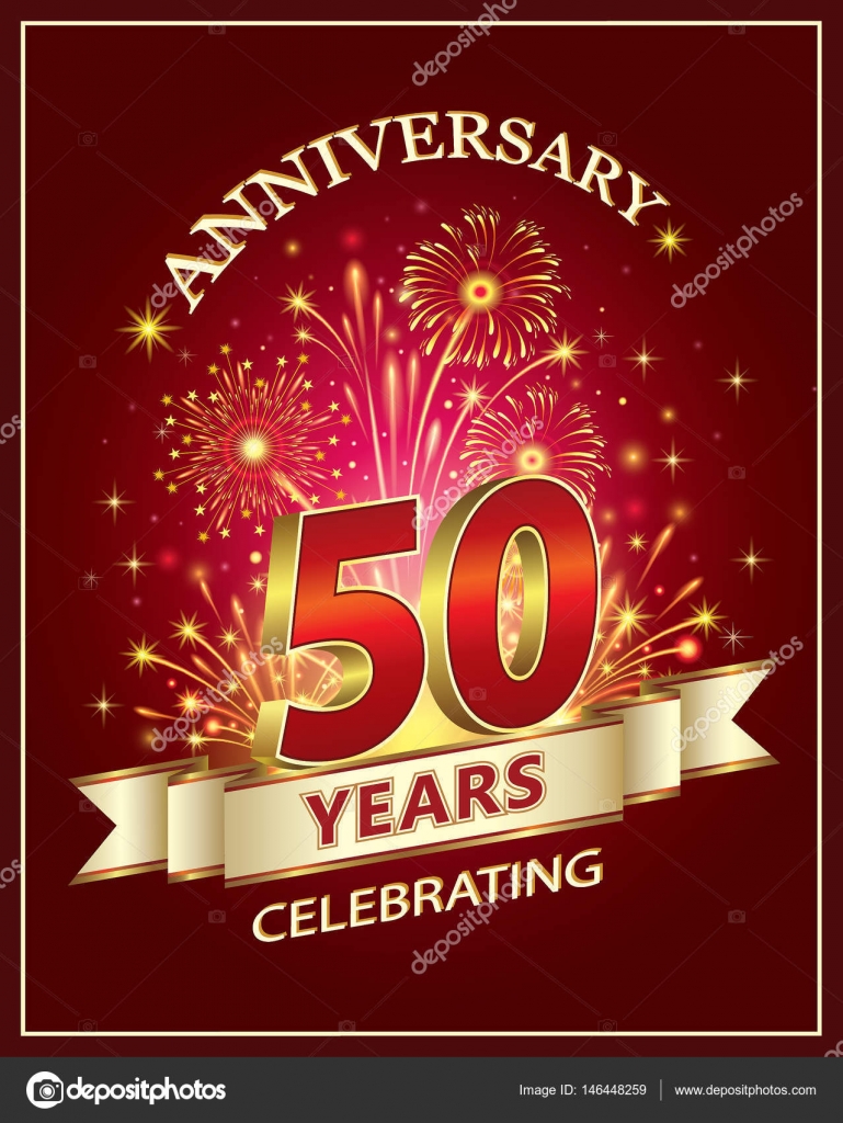 Carte Anniversaire 50 Ans Image Vectorielle Par Seriga C Illustration