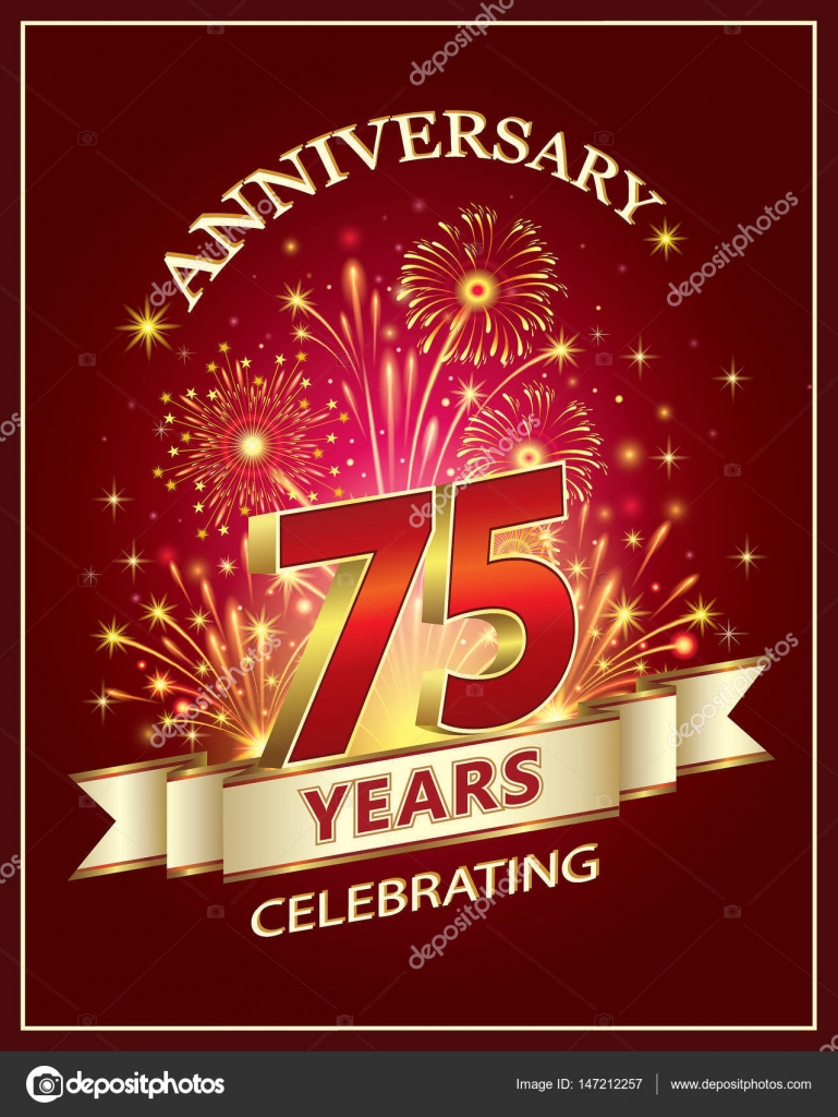 Carte Anniversaire 75 Ans Image Vectorielle Par Seriga C Illustration