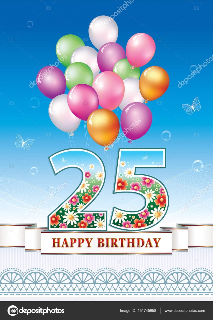 verjaardag card 25 jaar — stockvector © seriga #151745958