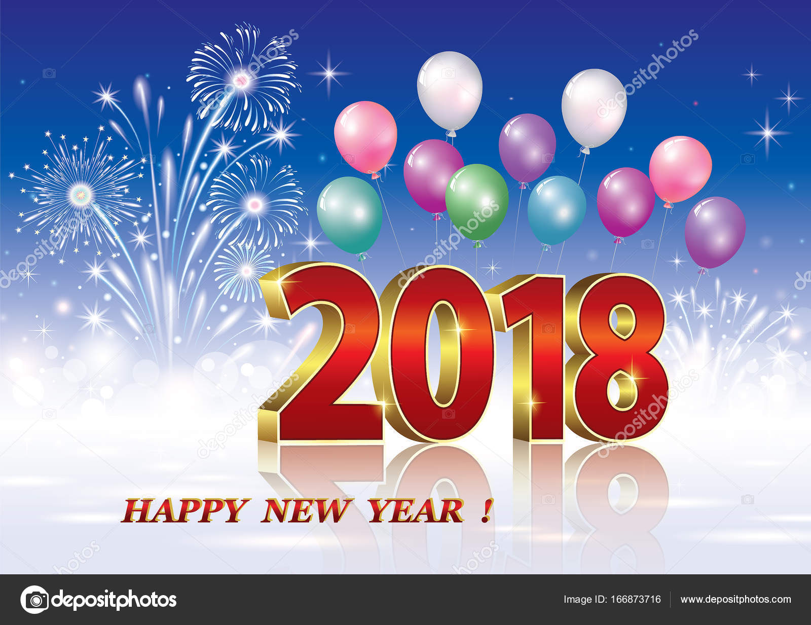 Postcard Happy New Year 2018 — Stock Vector © seriga #166873716