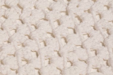 Makro renkli görüntü beyaz örme doku.