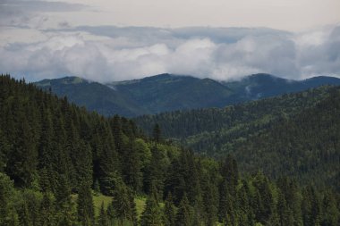 güzel bir bulutlu dağ manzarası