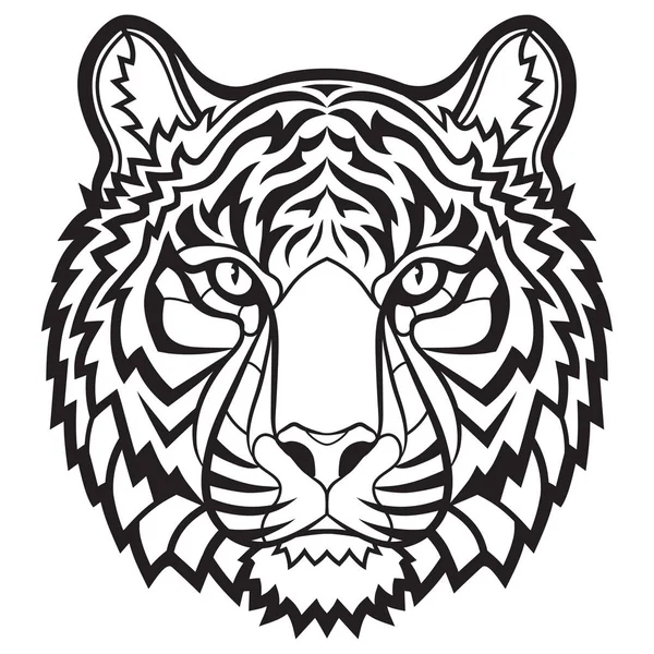 Cabeza de tigre aislada — Vector de stock