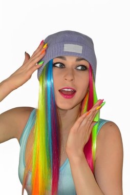  gökkuşağı saçlı güzel model
