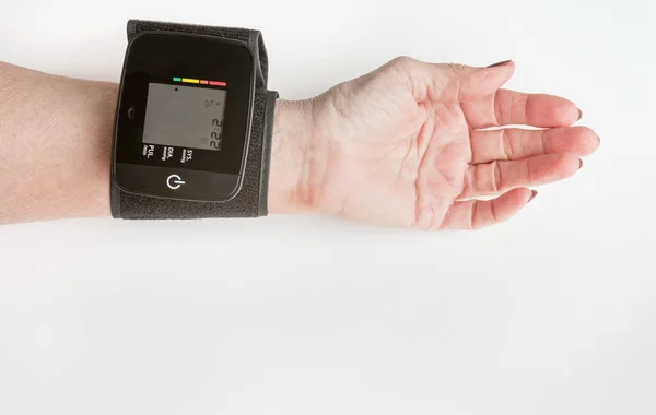 Kar Csuklóval Vérnyomásmérő Mandzsetta — Stock Fotó
