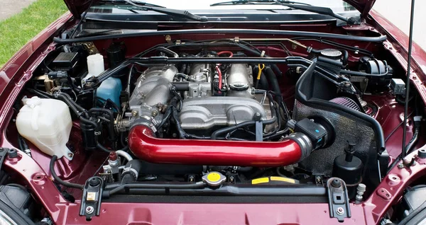 Car Engine Bay Szabadtéri Szívórendszerrel Diy Hőpajzzsal — Stock Fotó