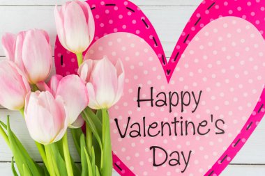 Lale ile Sevgililer günü tebrik kartı.