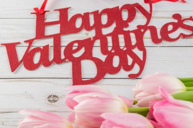 Lale ile Sevgililer günü tebrik kartı.