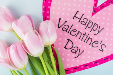 Lale ile Sevgililer günü tebrik kartı.