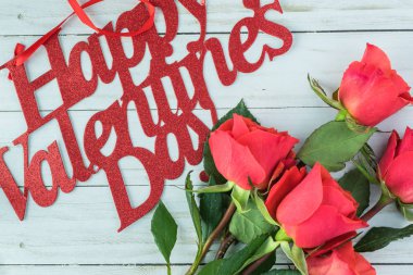 Gül Sevgililer günü tebrik kartı.