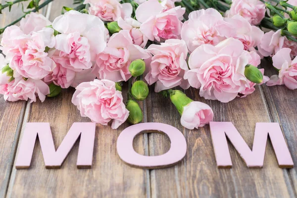 Pink carnations for Mother day. — Stock Photo, Image