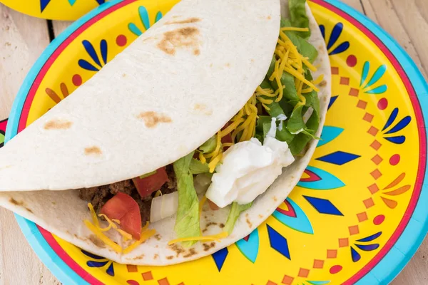 Hausgemachte Rindfleisch-Tacos. — Stockfoto