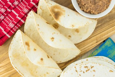 Çıtır tortilla kabuk - taco salatası için madde.