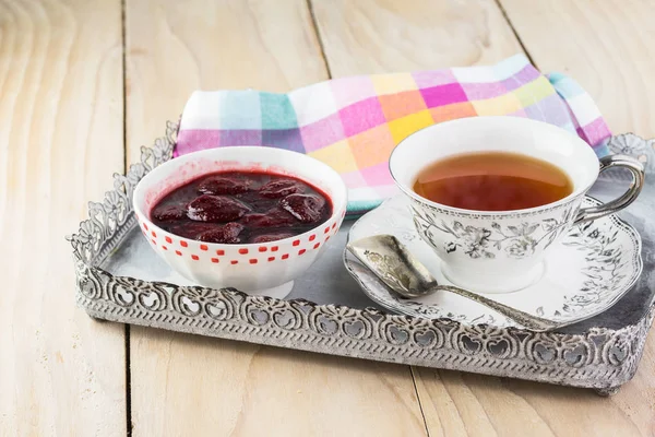 Homemade strawberry preserves. — Stock Photo, Image