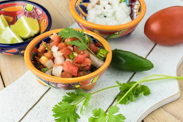 Homemade fresh pico de galla salsa. — Stock Photo, Image