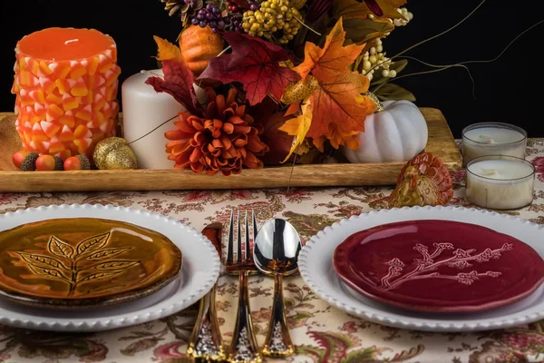 Party table decorated for Thanksgiving holiday. — Stock Photo, Image