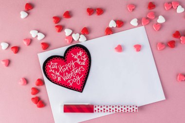 Sevgililer günü kart kavramı kopya alanı ile.