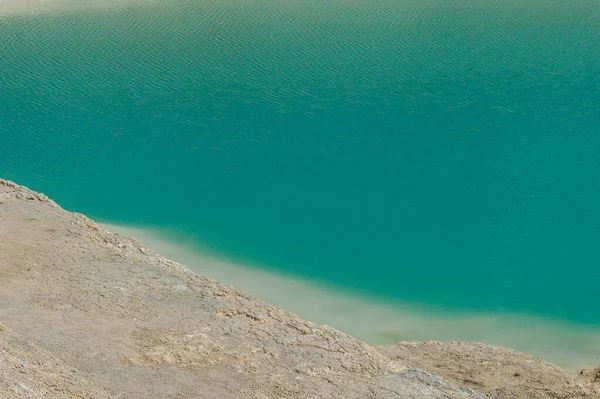 Turquoise Water White Shore Kaolin Quarry — Stock Photo, Image