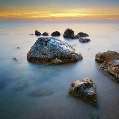 Güzel deniz manzarası. Doğa bileşimi.