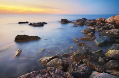 Güzel deniz manzarası. Doğa bileşimi.
